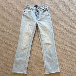 Katie J NYC Light Blue Denim Jeans with Gold Stitching